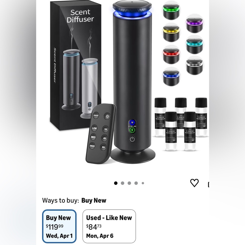 Amazon Black Scent Diffuser with Multi-Color LED